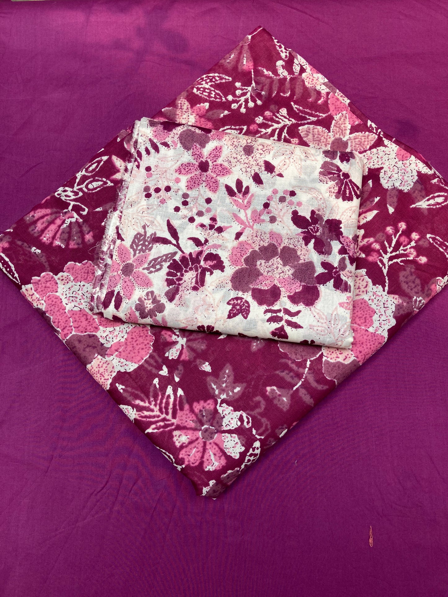 Beechtree Printed 2-Piece Unstitched Lawn Suit – Plum