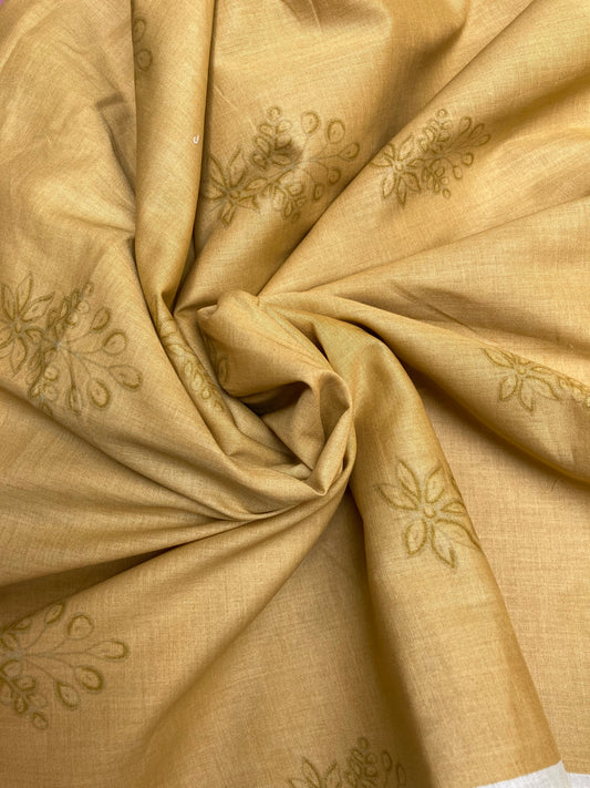 Beechtree All-Over 2-Piece Unstitched Lawn Suit-Mustard Yellow.
