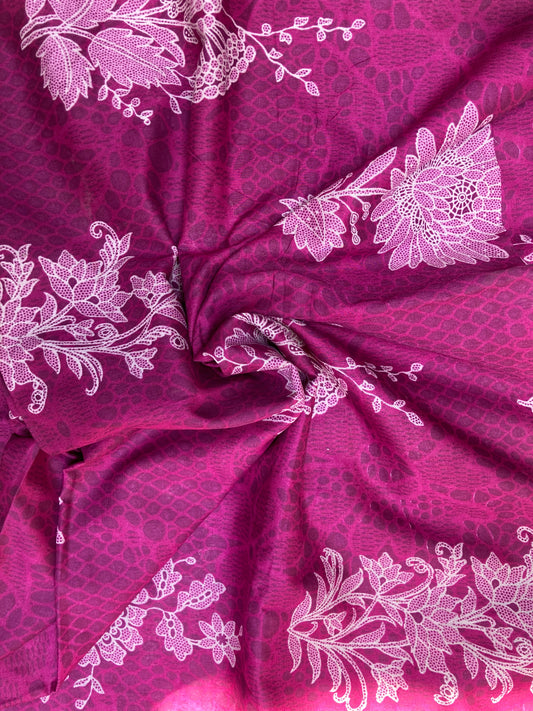 Beechtree All-Over 2-Piece Unstitched Lawn Suit – Deep Magenta