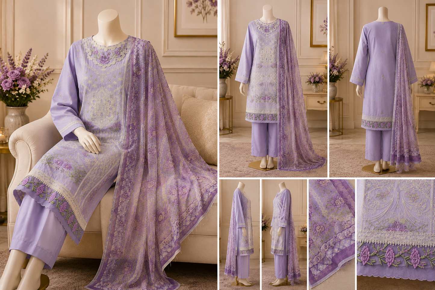 Nureh Riaz Arts Luxury Embroidered 3pc - Design 12