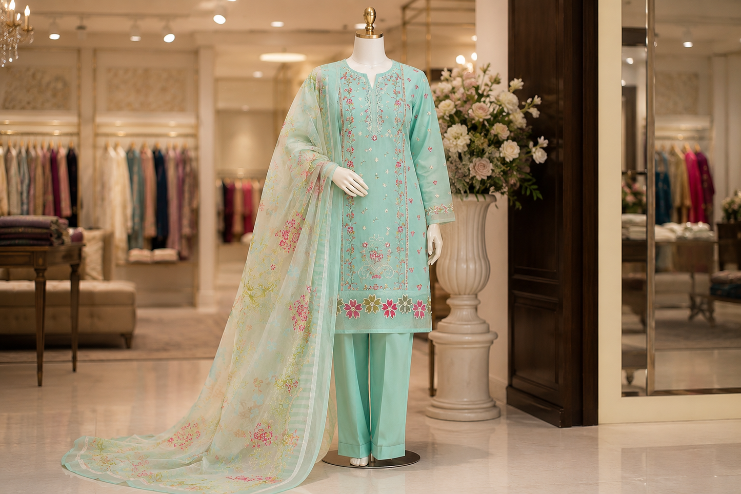 Nureh Riaz Arts Luxury Embroidered 3pc - Design 13