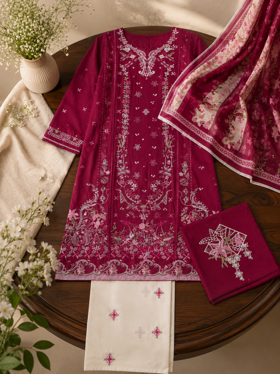 Wirsa Regular 3 — 3PC Embroidered Lawn Suit