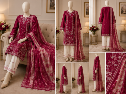 Wirsa Regular 3 — 3PC Embroidered Lawn Suit