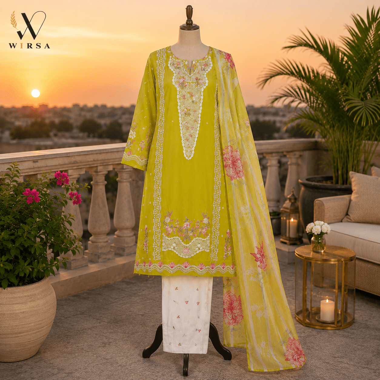 Wirsa Regular 6 — 3PC Embroidered Lawn Suit - Lawn Suit - wirsa fabric