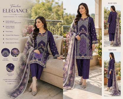 Nureh Riaz Arts Luxury Embroidered 3pc - Design 14