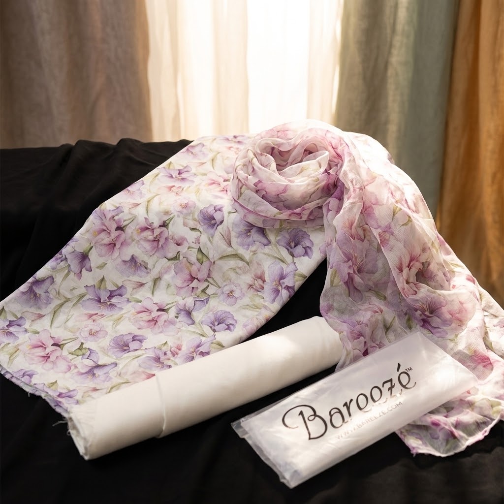 Bareeze Embroidered 3pc Suit with Printed Chiffon Dupatta - Design 17