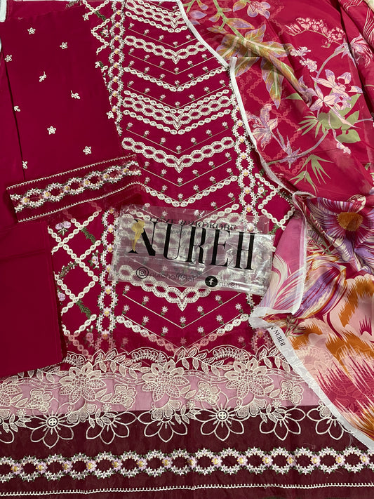Nureh Riaz Arts Luxury Embroidered 3pc - Design 9