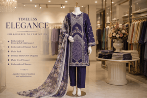 Nureh Riaz Arts Luxury Embroidered 3pc - Design 14