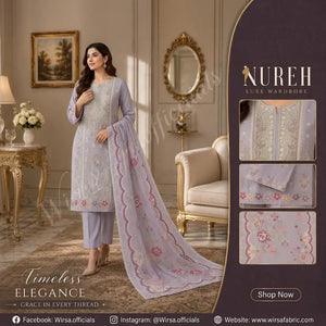 Nureh Riaz Arts Luxury Embroidered 3pc - Design 35