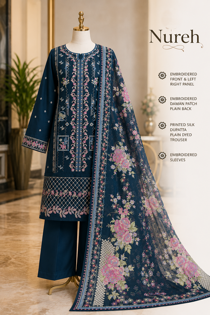 Nureh Riaz Arts Luxury Embroidered 3pc - Design 16