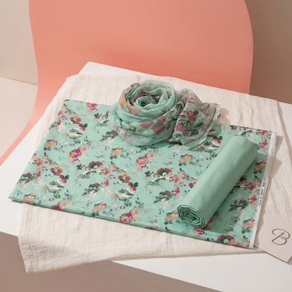 Bareeze summer lawn digital printed shirt fabric Wirsa Fabric