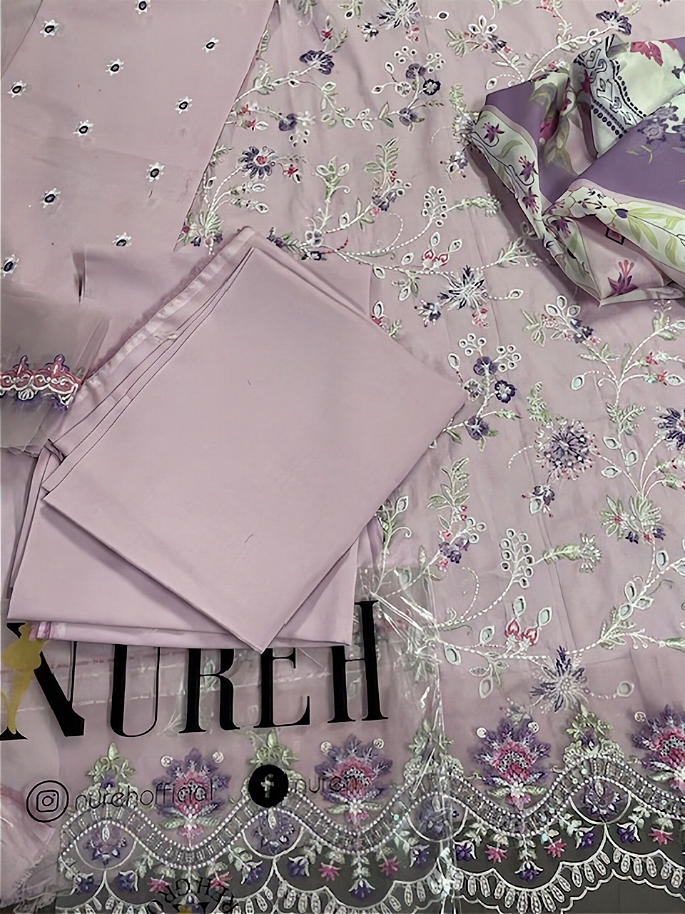 Nureh Riaz Arts Luxury Embroidered 3pc - Design 10