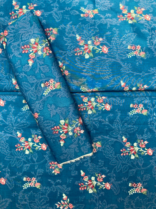 Beechtree All-Over 2-Piece Unstitched Lawn Suit – Peacock Blue