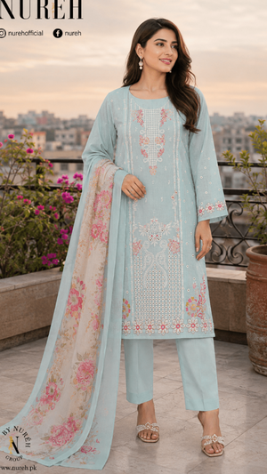 Nureh Riaz Arts Luxury Embroidered 3pc - Design 26