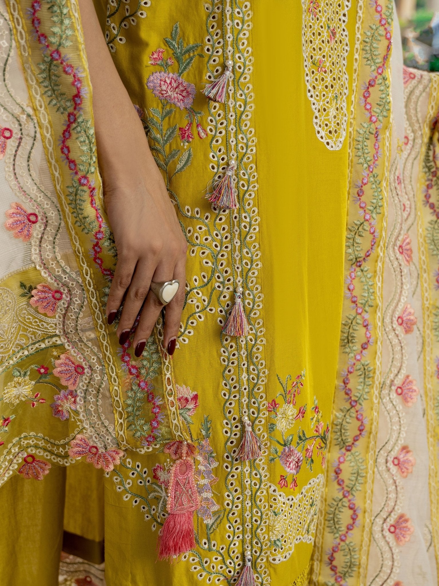 Sunflower — 3PC Embroidered Luxury Lawn Suit with Khadinet Dupatta | Wirsa Summer Collection - Unstitched 3Pc - wirsa fabric