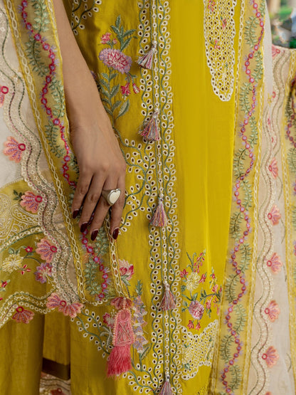 Sunflower — 3PC Embroidered Luxury Lawn Suit with Khadinet Dupatta | Wirsa Summer Collection - Unstitched 3Pc - wirsa fabric