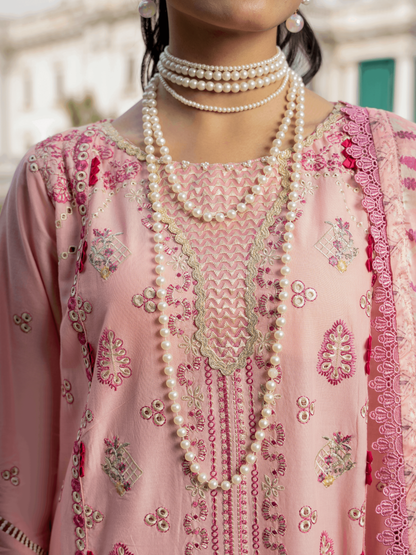 Sunflower lawn suit front close-up embroidery detail – Wirsa Summer Collection 2026