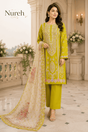 Nureh Riaz Arts Luxury Embroidered 3pc - Design 15