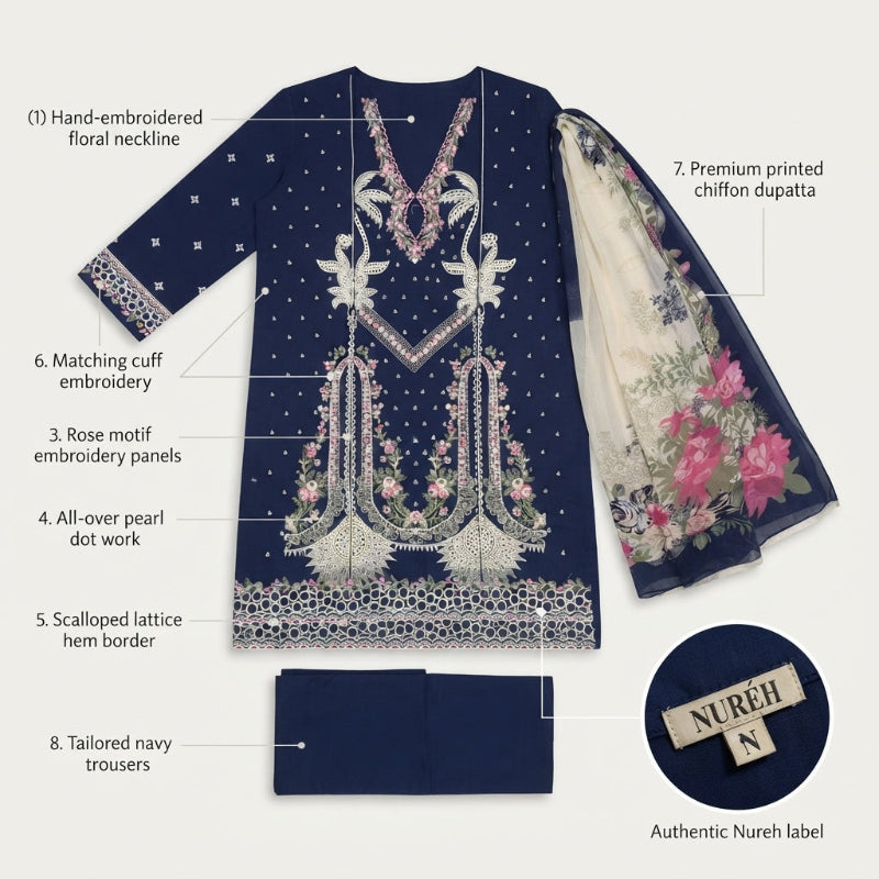 Wirsa Fabric winter special warm khaddar embroidered 3-piece suit