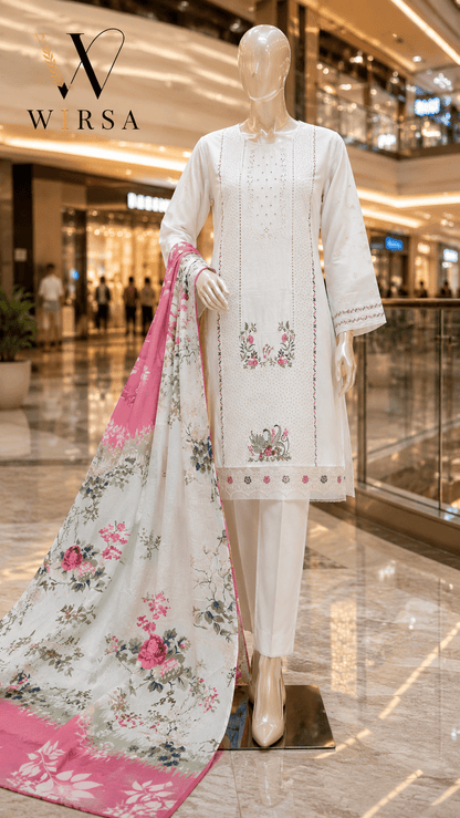 Wirsa Regular 5 — 3PC Embroidered Lawn Suit - Lawn Suit - wirsa fabric