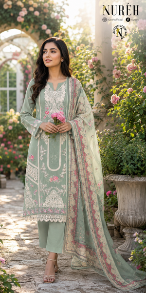 Nureh Riaz Arts Luxury Embroidered 3pc - Design 28