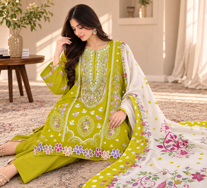 Nureh Riaz Arts Luxury Embroidered 3pc - Design 15